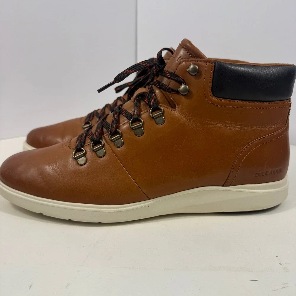 Cole Haan Men's Leather Hiker Boots Brown Lace-Up Comfort Size‎ 13
